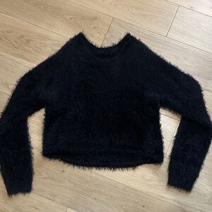 Search for Sanity Black Fuzzy Crop Sweater